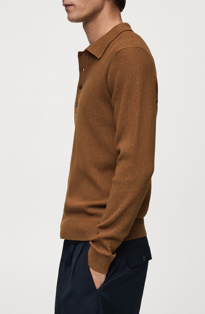 MANGO Rib Polo Sweater, Alternate, color, 