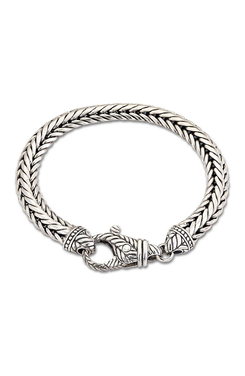 SAMUEL B. Sterling Silver Woven Chain Lobster Clasp Bracelet, Main, color, 