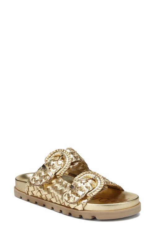 Shop Sam Edelman Tiffanie Woven Two-strap Sandal In Bright Gold