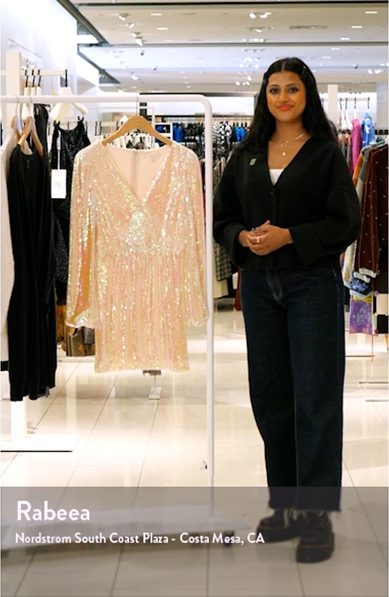 Carrie Long Sleeve Sequin Minidress, sales video thumbnail