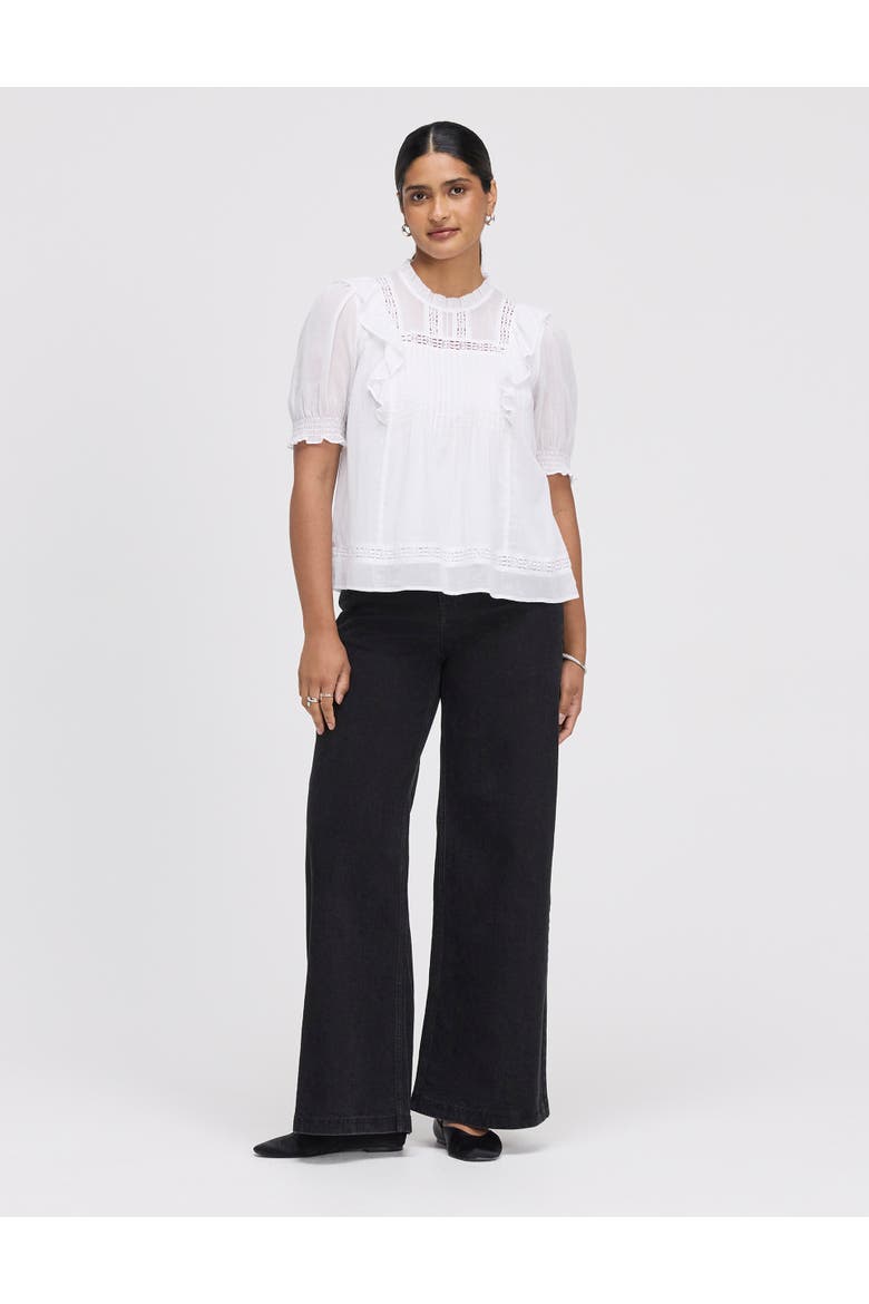 Jolin Puff Sleeve Cotton Top, Alternate, color, White