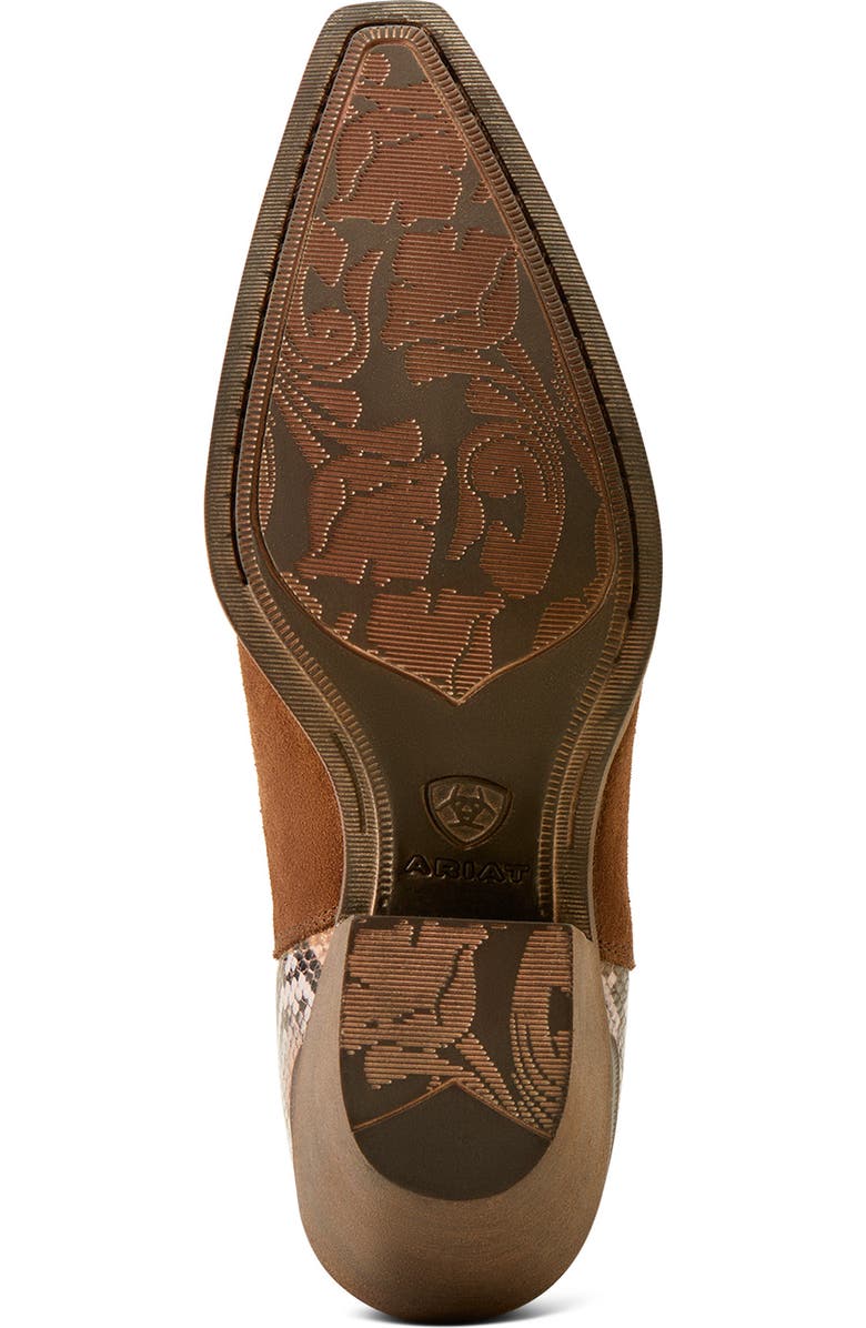 Ariat Bradley Western Chelsea Boot, Alternate, color, Cafe Suede/ Desert Snake Print