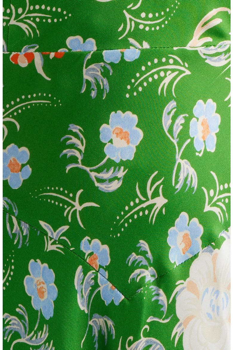 Valerine Print Ruffle Silk Blend Maxi Dress, Alternate, color, EMERALD HOLLYHOCK HILLS