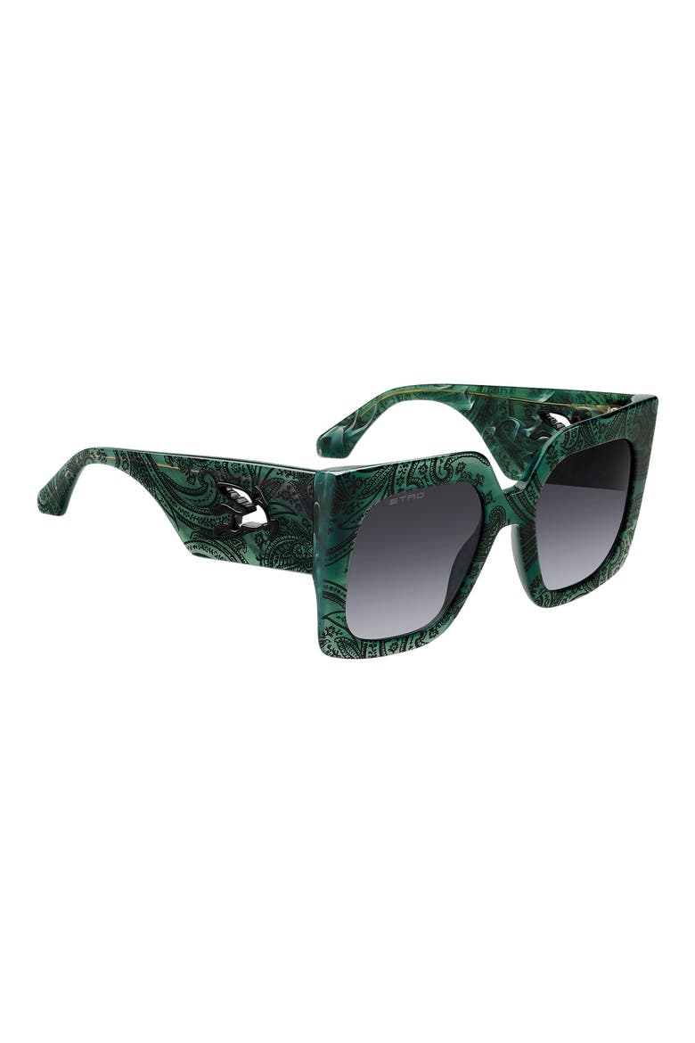 53mm Gradient Square Sunglasses, Alternate, color, MARBLE GREEN/ DARK GREY SF