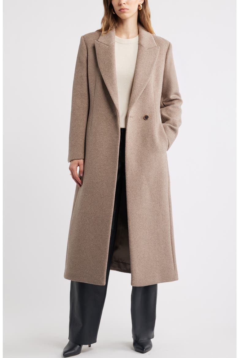 Sculpted Wool & Cashmere Blend Coat, Alternate, color, TAN MINK HEATHER