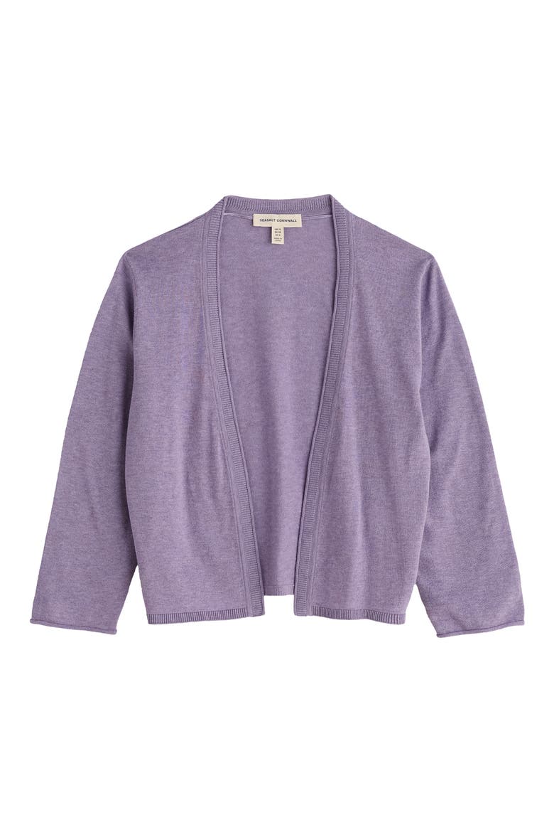 Vanessa Open Front Organic Cotton Crop Cardigan, Alternate, color, KNIT MELANGE BELLFLOWER