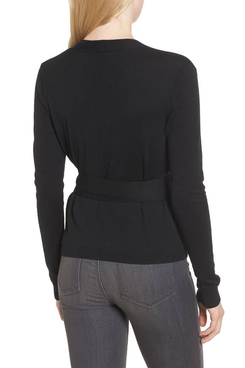 Ballet Wrap Sweater, Alternate, color, BLACK