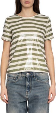 Zadig & Voltaire Tchao Sequin Stripe Top