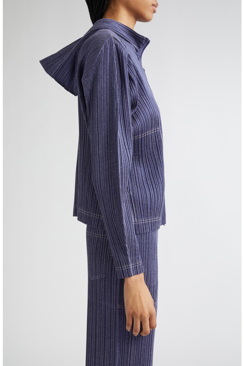 Pleats Please Issey Miyake Trompe l'Oeil Pleated Full Zip Jacket
