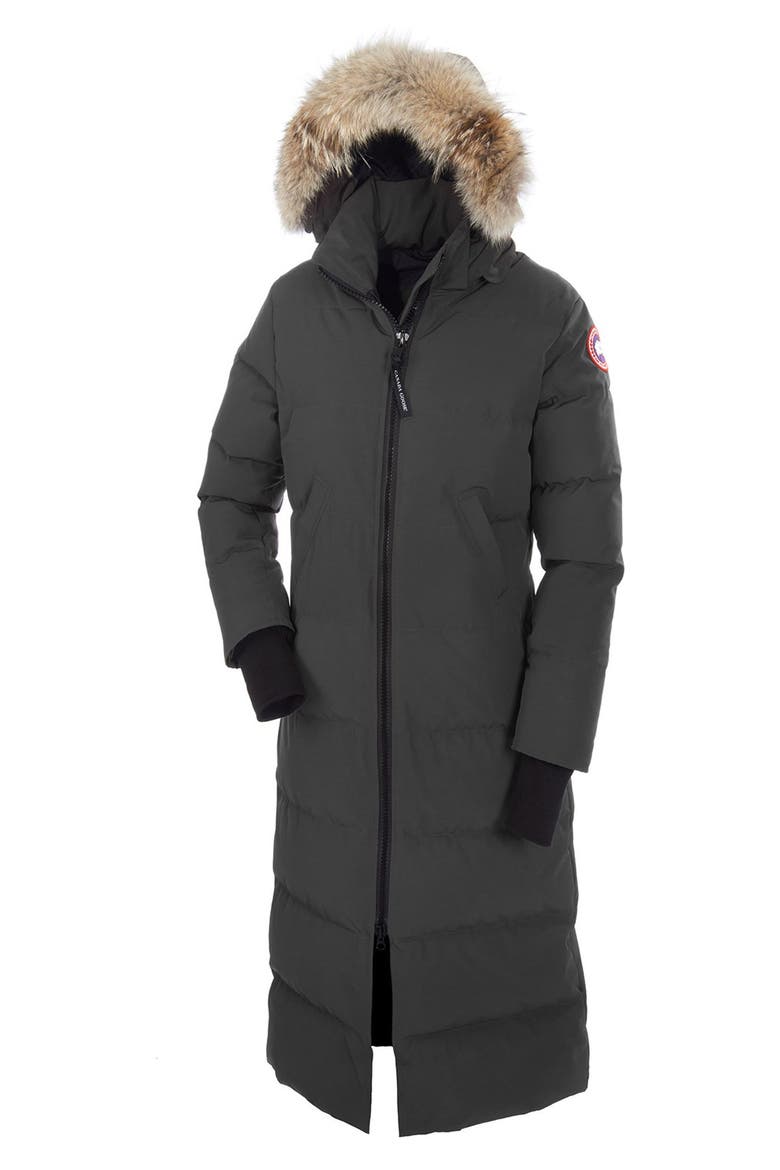 Mystique Down Parka with Genuine Coyote Fur Trim, Alternate, color, GRAPHITE