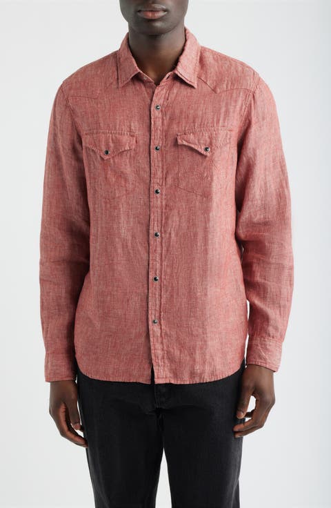 Rogan Linen Snap-Up Western Shirt