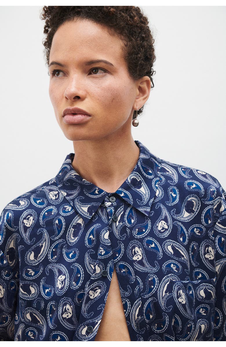 SILK LAUNDRY Short Sleeve Boyfriend Shirt, Alternate, color,