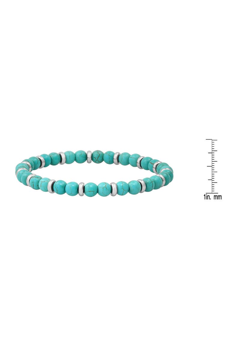 Turquoise Agate & Stainless Steel Bracelet, Alternate, color, TURQUOISE/ METALLIC