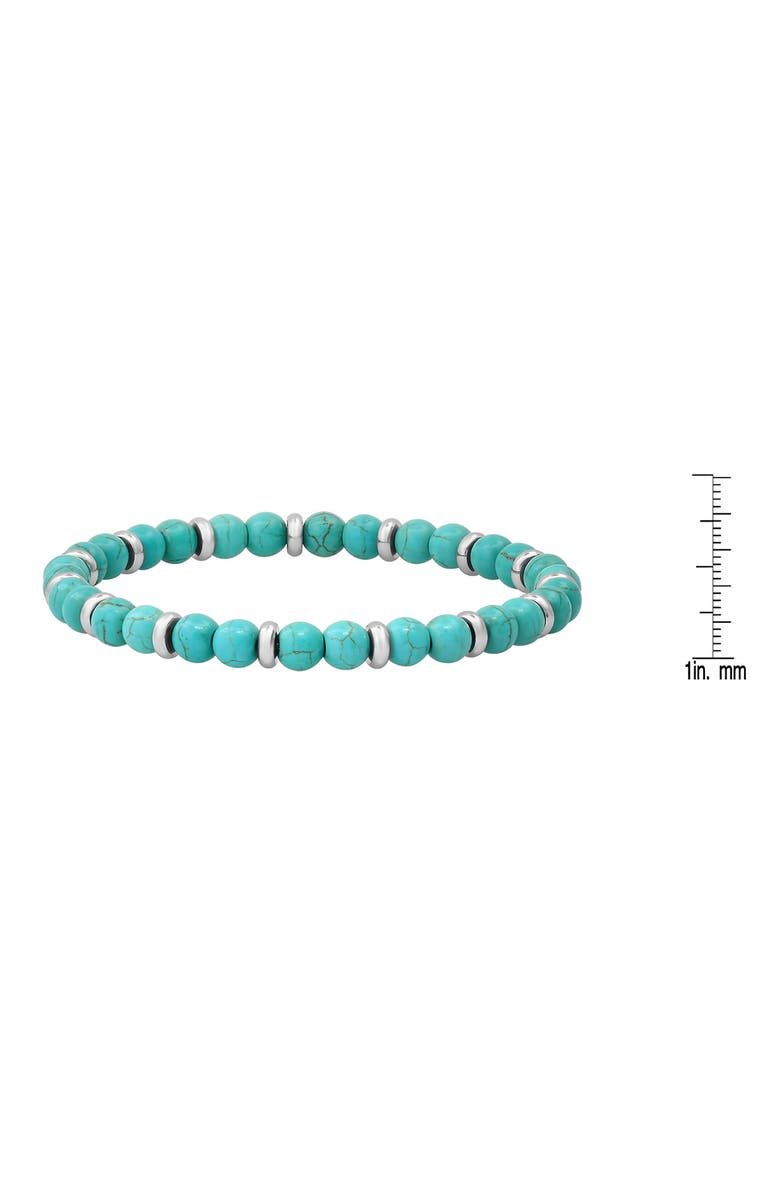 HMY JEWELRY Turquoise Agate & Stainless Steel Bracelet, Alternate, color,