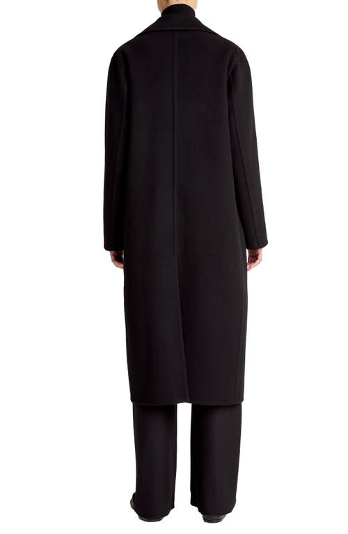 Vince Double Breasted Long Wool-blend Coat In Black