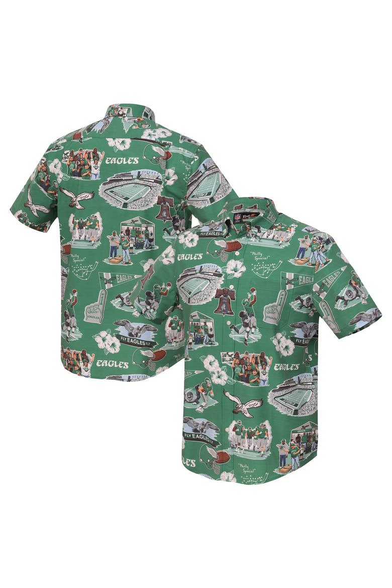 Men's Reyn Spooner Kelly Green Philadelphia Eagles Scenic Button-Down Shirt, Main, color, Kelly Green