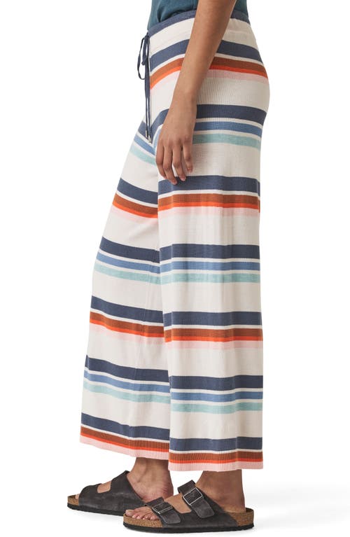 Splendid Polly Stripe Crop Sweater Knit Pants In White