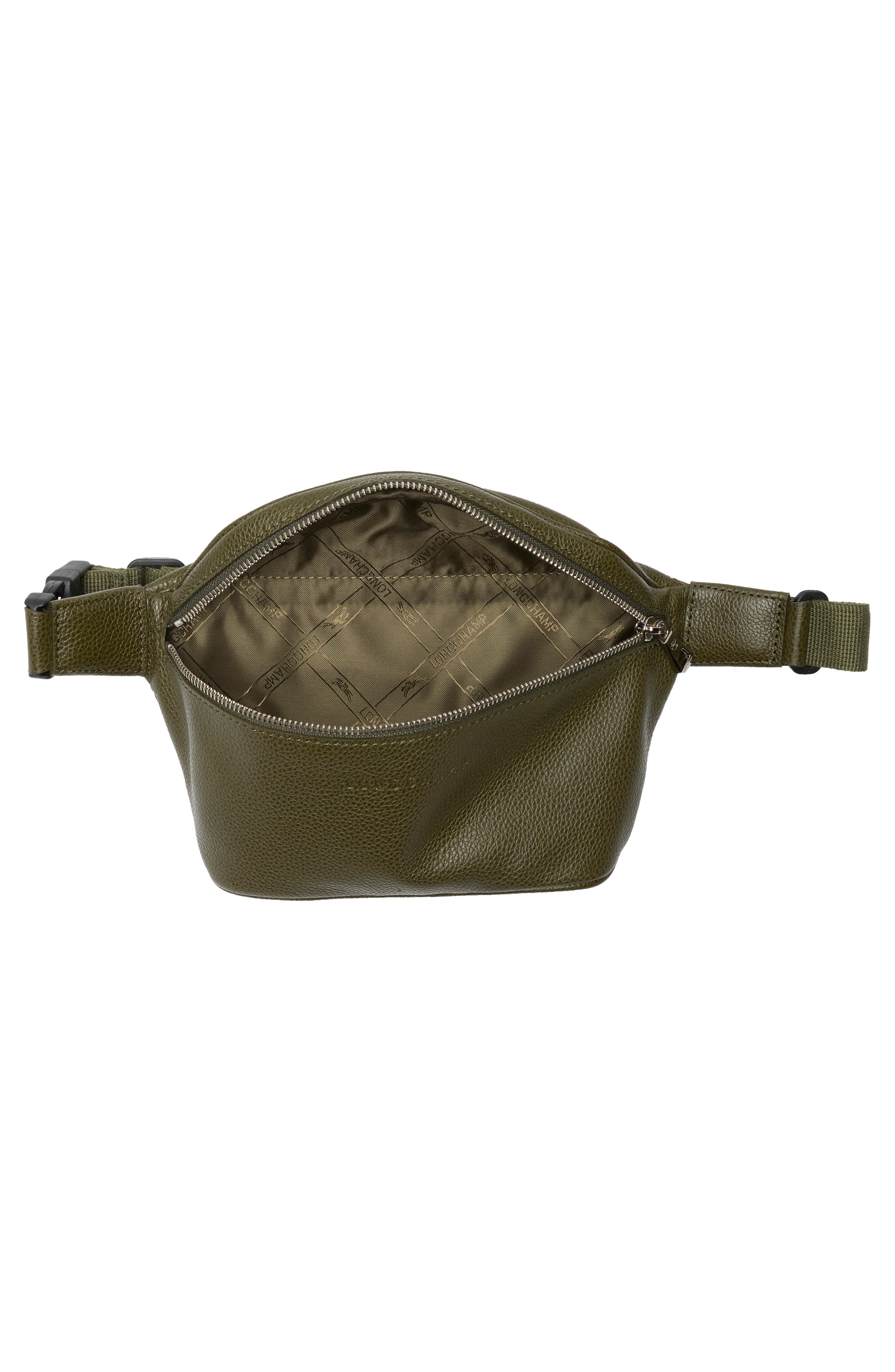 Medium Le Foulonné Leather Belt Bag, Alternate, color, KHAKI
