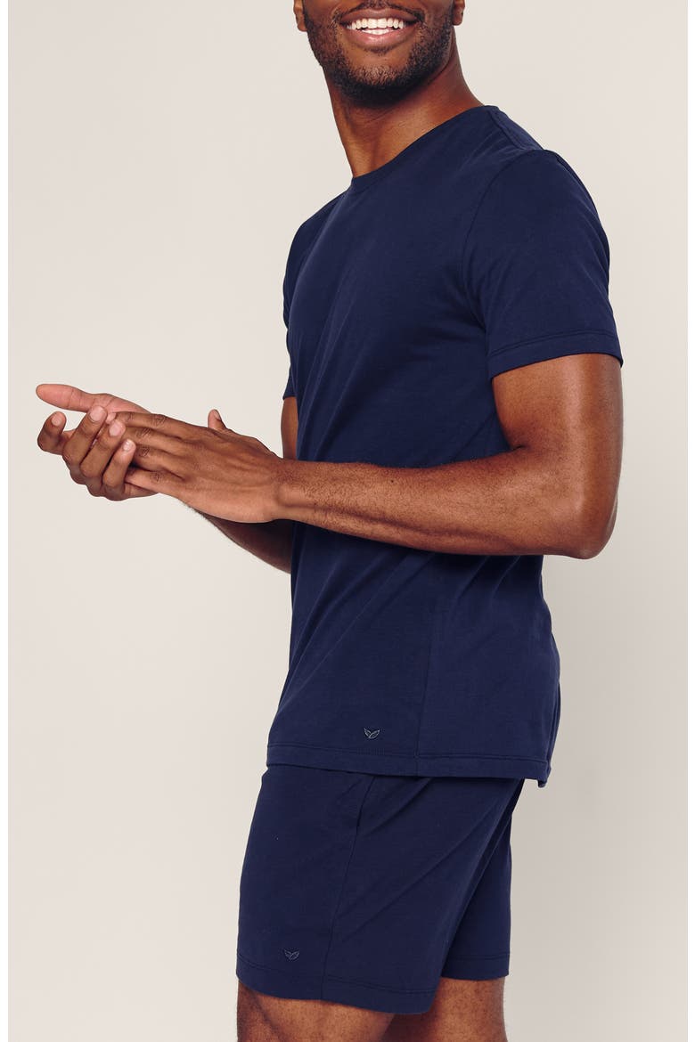 Pima Cotton Pajama Shorts, Alternate, color, NAVY