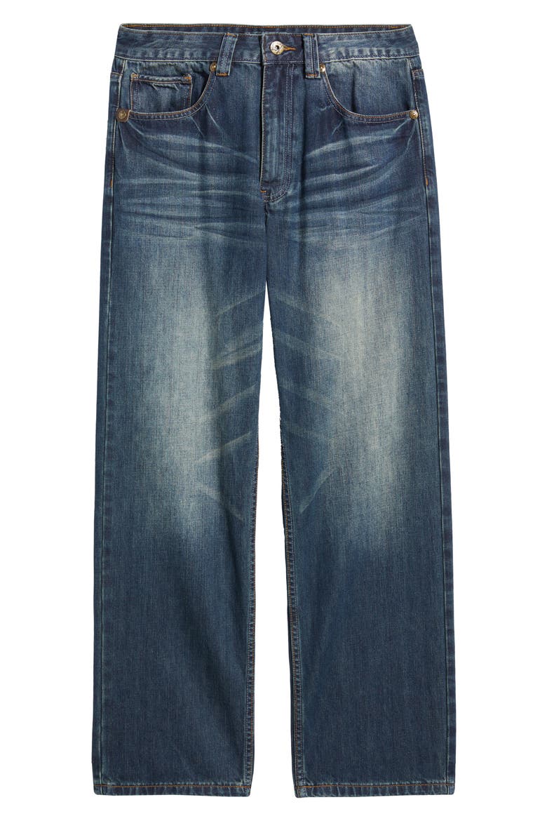 Relaxed Straight Leg Jeans, Alternate, color, UNIQUE BLUE