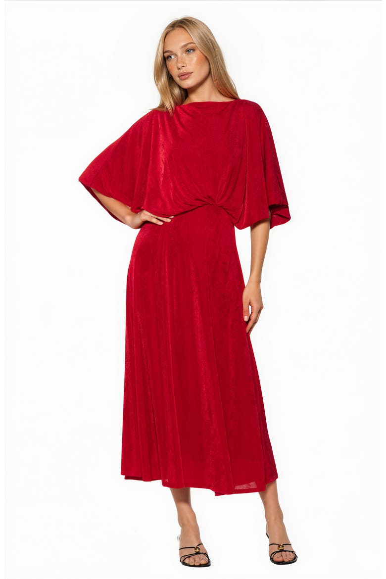 Avenelle Drape Maxi Dress, Alternate, color, POPPY