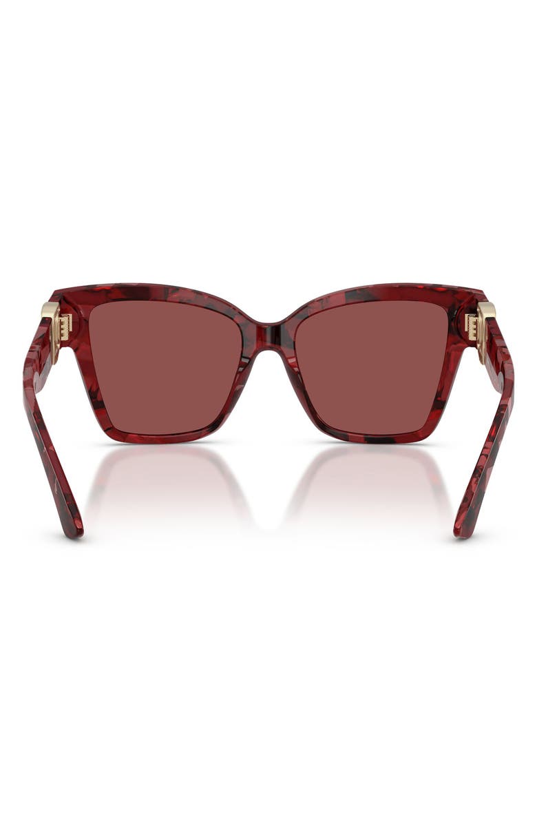 Dolce&Gabbana 54mm Gradient Square Sunglasses, Alternate, color, Pearl Havana Red / Dark Violet