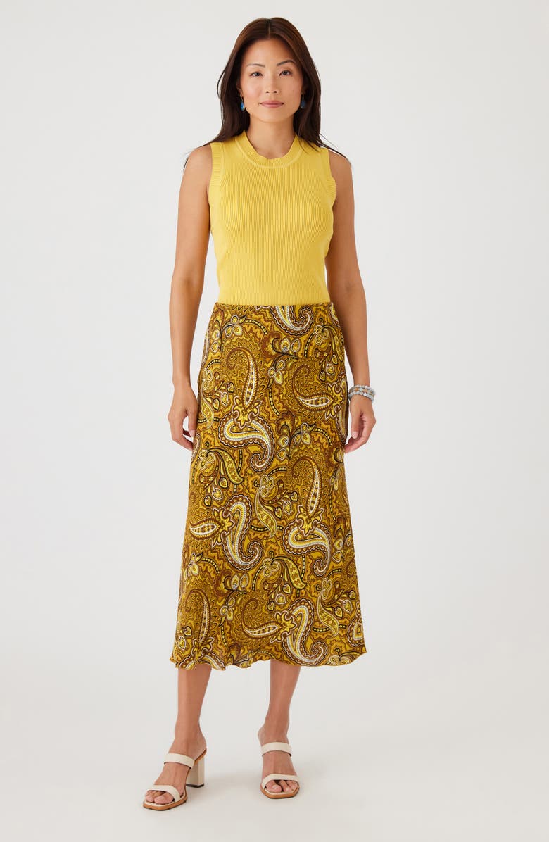 Karen Kane Paisley Midi Skirt, Alternate, color, Yellow