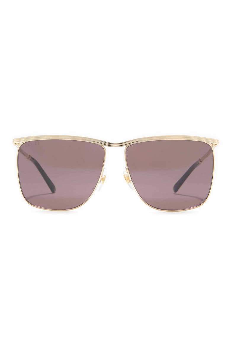 62mm Square Top Sunglasses, Main, color, GOLD