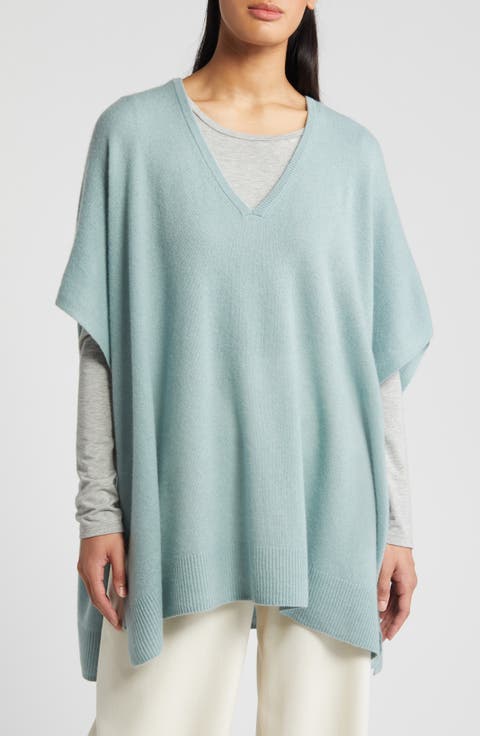 V-Neck Wool & Cashmere Poncho