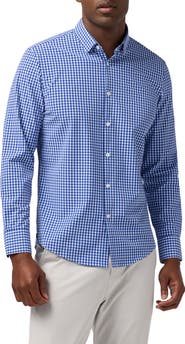 Mizzen+Main Leeward Trim Fit No Tuck Gingham Performance Button-Up Shirt