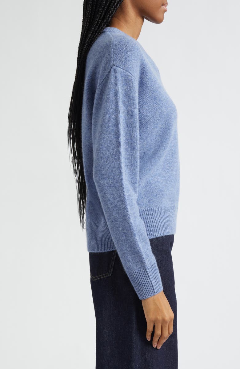Sporty 
Rich Embroidered Logo Cashmere 
Wool V-Neck Sweater, Alternate, color, Colony Blue