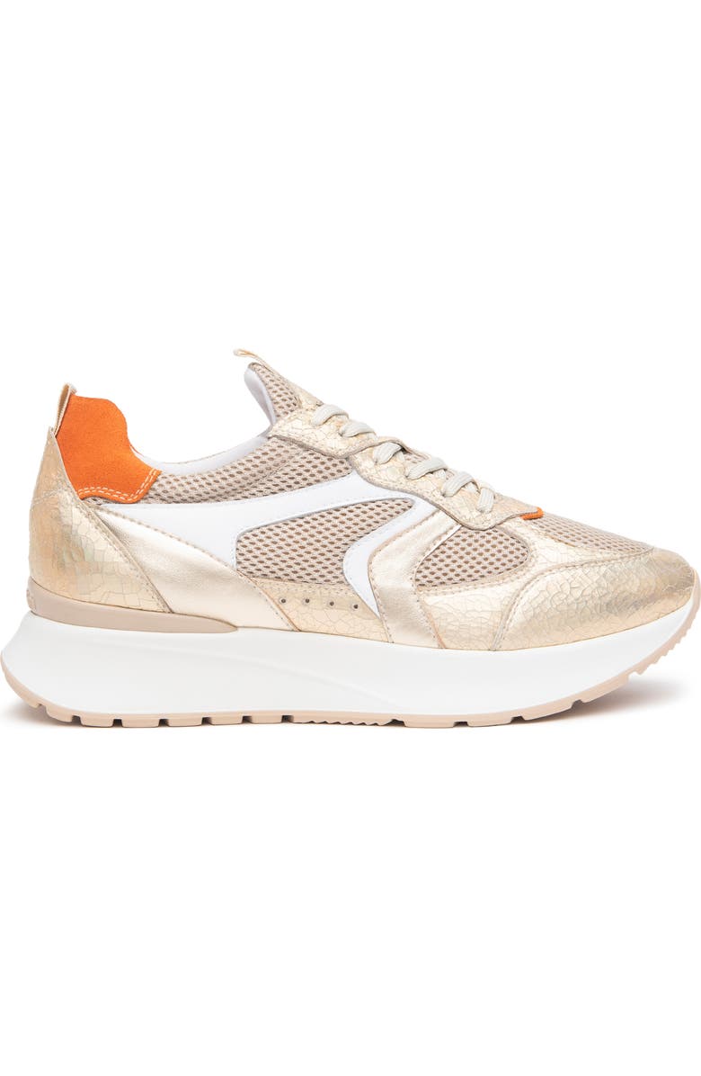 NeroGiardini Metallic Platform Sneaker, Alternate, color, Gold/ Rust