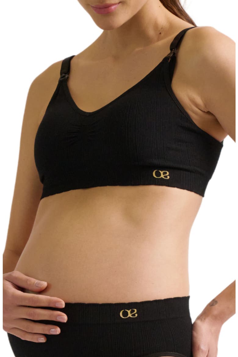 Zoé Seamless maternity and nursing bra, Main, color, Black
