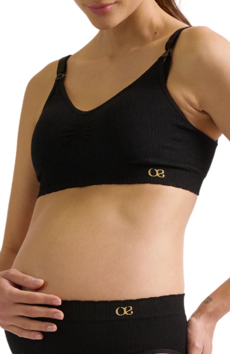 Cache Coeur Zoé Seamless maternity and nursing bra, Main, color, Black