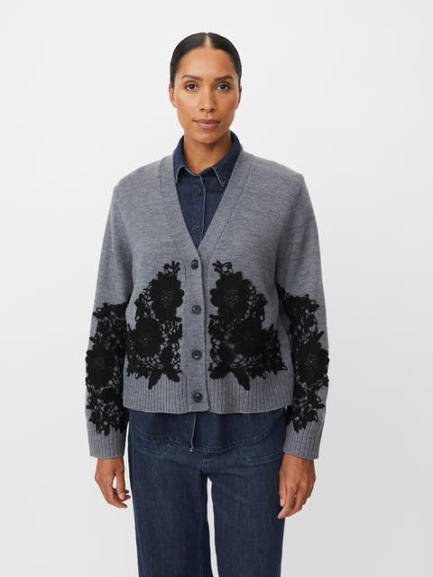 Maleviane Floral Appliqué Cardigan