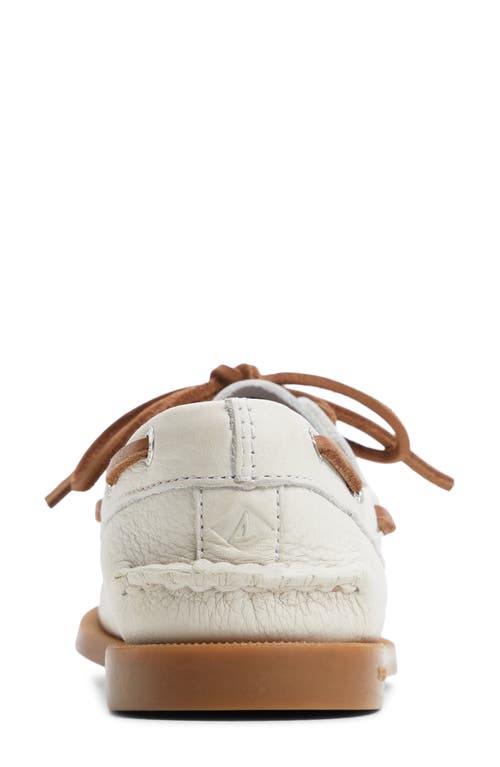Sperry Women's Authentic Original 2 Eye Lace-up Boat Shoe In White Gum Leather Smooth