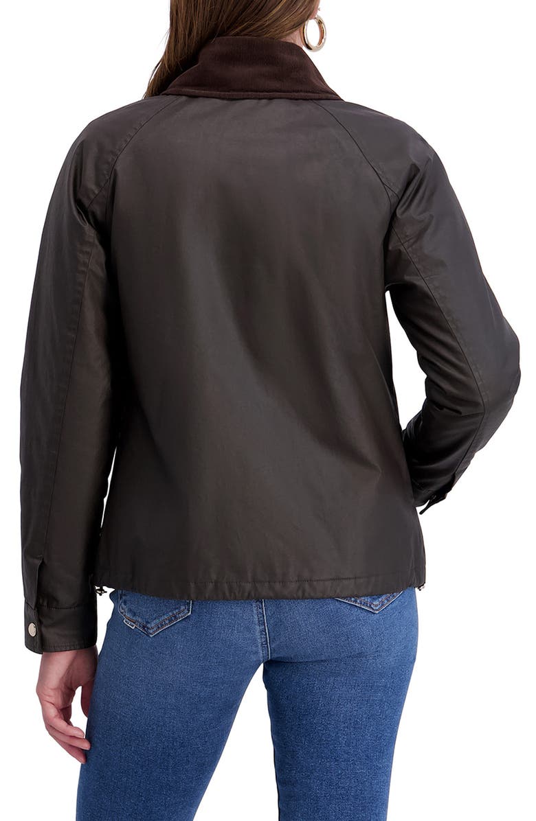 Kensie Water Resistant Waxed Cotton Barn Jacket, Alternate, color, Chocolate