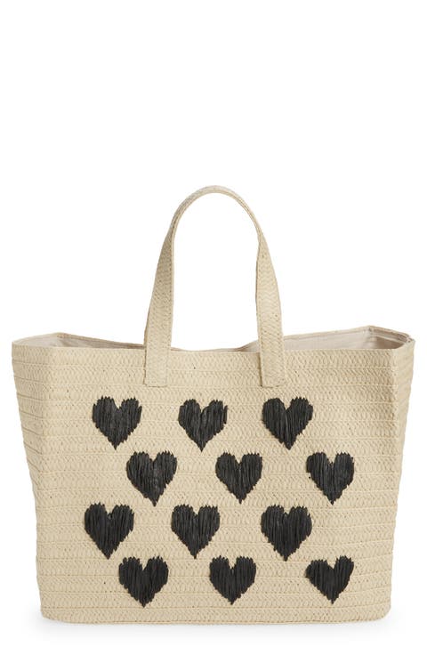 btb Los Angeles Be Mine Straw Tote