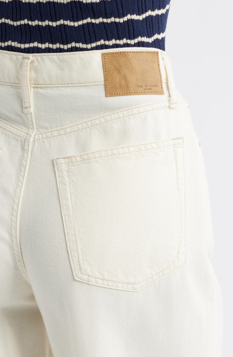 rag & bone Featherweight Andi High Waist Ankle Wide Leg Jeans, Alternate, color, Ecru