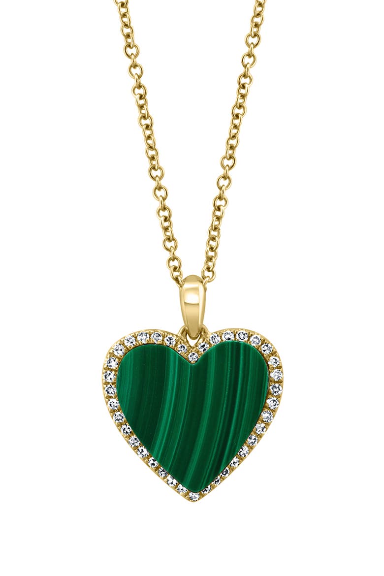 14K Yellow Gold Diamond,Malachite Pendant, Alternate, color, Hematite and FW Blush Pearl