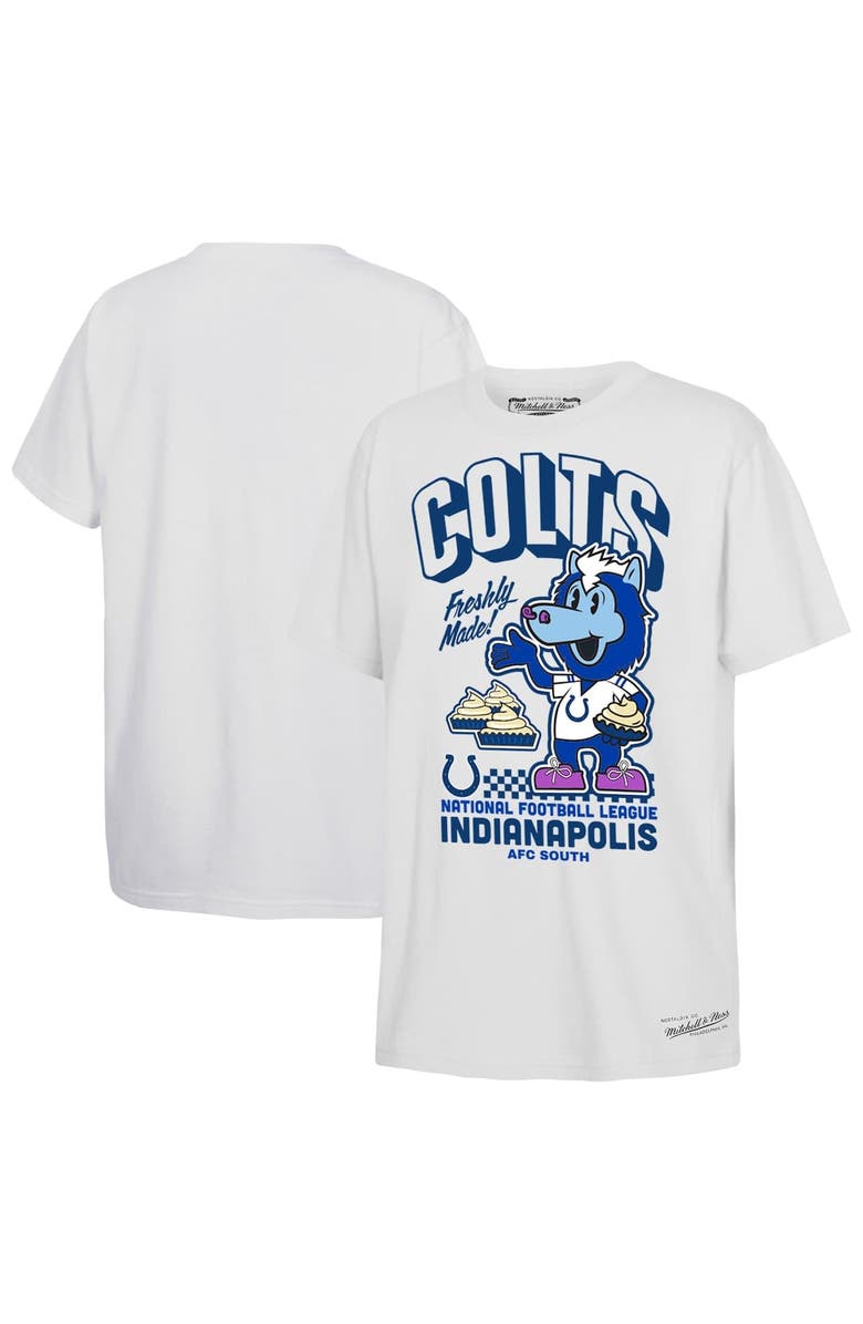 Mitchell & Ness Youth Mitchell & Ness  White Indianapolis Colts Blue Pie Day T-Shirt, Main, color, 