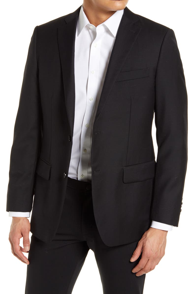 Indochino Hemsworth Black Wool Suit Jacket, Main, color,