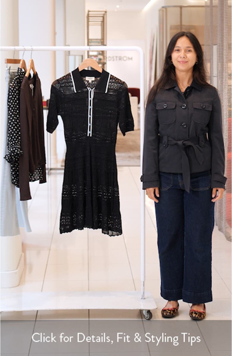 Dakoa Mixed Stitch Fit & Flare Knit Dress, sales video thumbnail