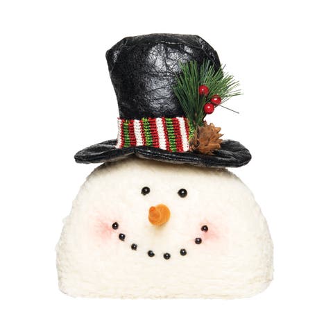 Snowman W/Black Top hat Figurine