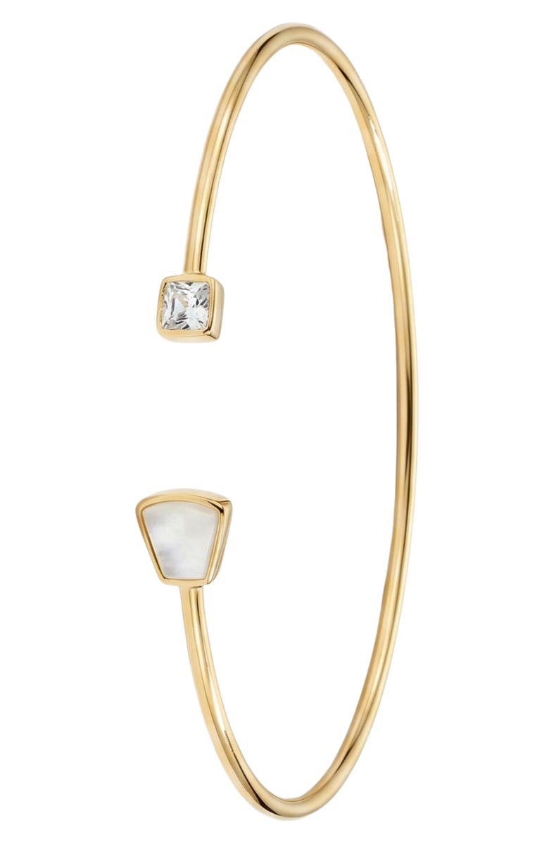 ARGENTO VIVO Mother-of-Pearl & Cubic Zirconia Cuff Bracelet, Alternate, color, Gold