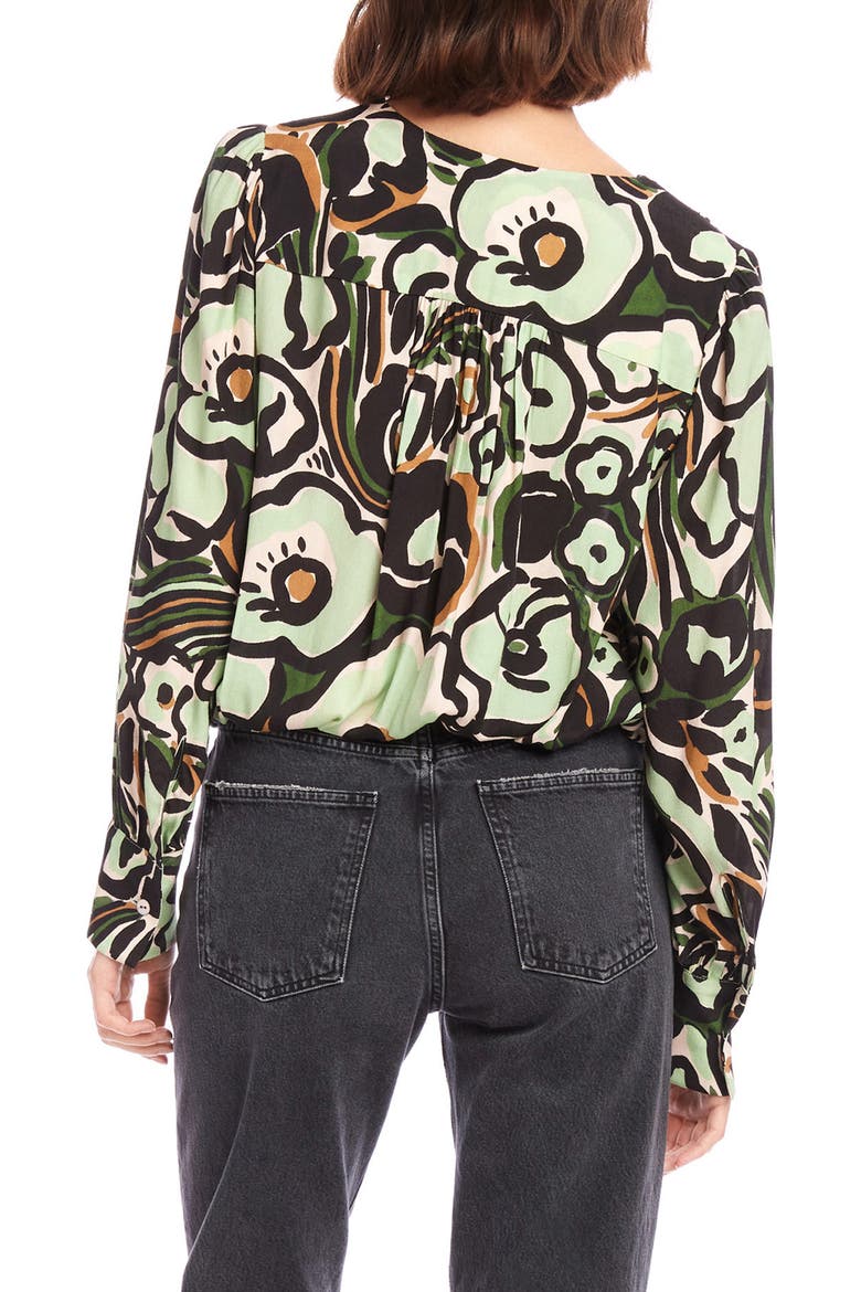 Ines Floral Drape Front Top, Alternate, color, PRINT
