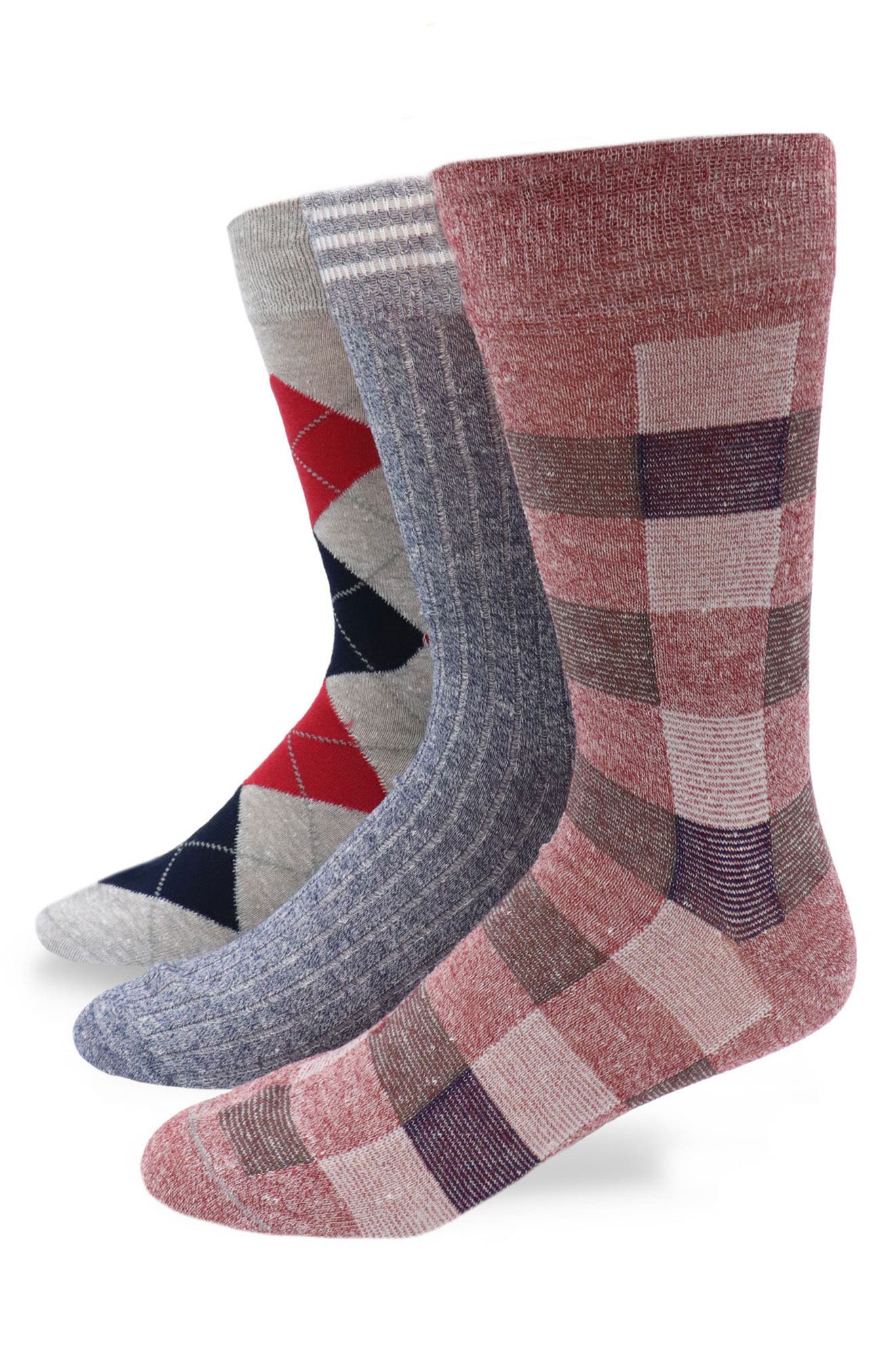 Lorenzo Uomo 3-Pack Assorted Dress Socks