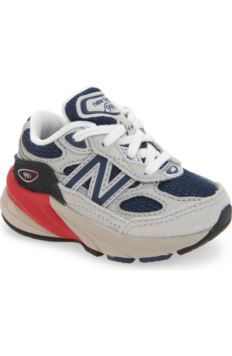 New Balance Kids' 990v6 Sneaker, Main, color, Grey Matter/ Team Red