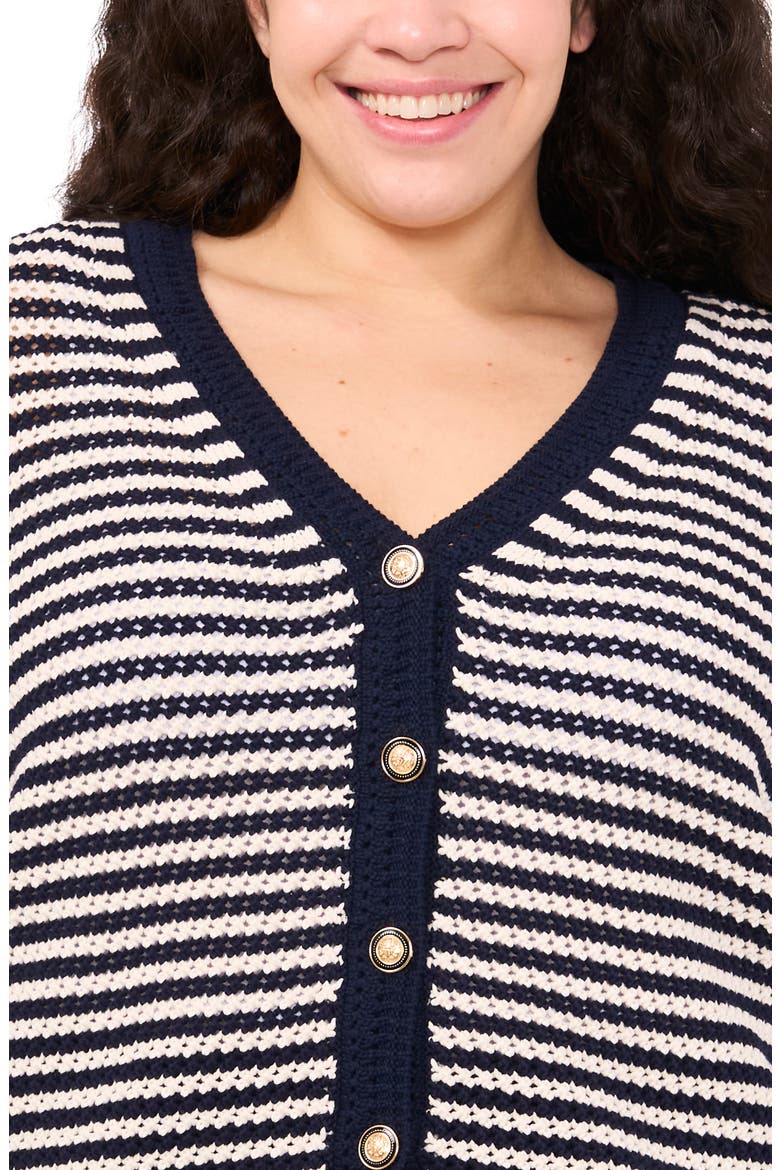 Stripe Open Stitch Cardigan, Alternate, color, CLASSIC NAVY