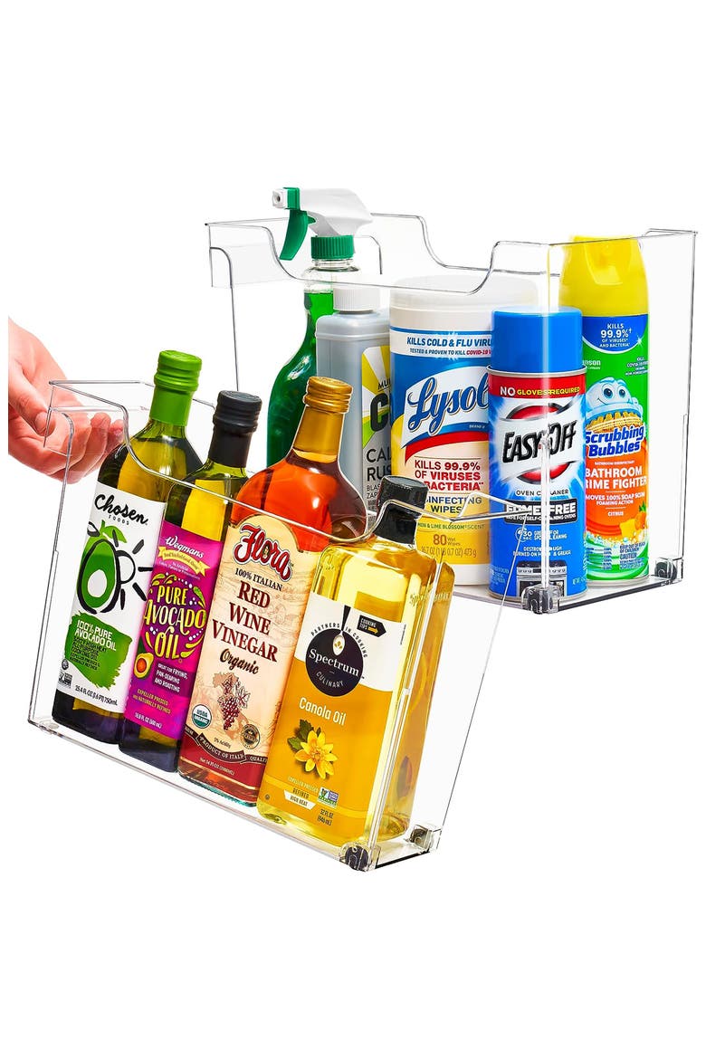 Set of 2 Wheeled Organizer, Main, color, CLEAR